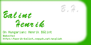balint henrik business card